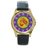 OM mandala Round Gold Metal Watch