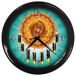 Cheyenne  Wall Clock (Black with 4 white numbers)