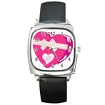 I Love You Square Metal Watch