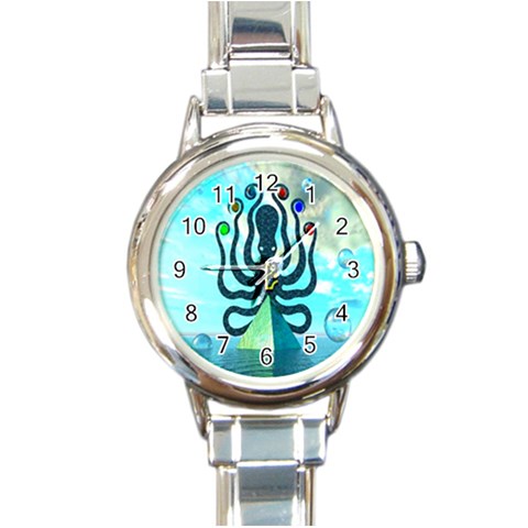 Star Nation Octopus Round Italian Charm Watch from UrbanLoad.com Front