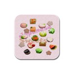 Japanese Sweets  Rubber Square Coaster (4 pack)