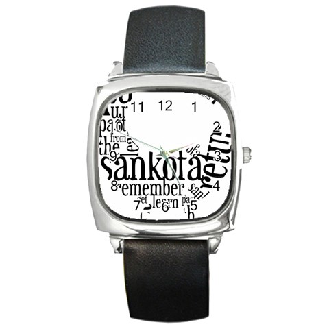 Sankofashirt Square Leather Watch from UrbanLoad.com Front