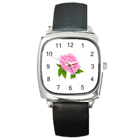 Flower III Square Metal Watch from UrbanLoad.com Front
