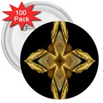 Golden Flower 2 3  Button (100 pack)