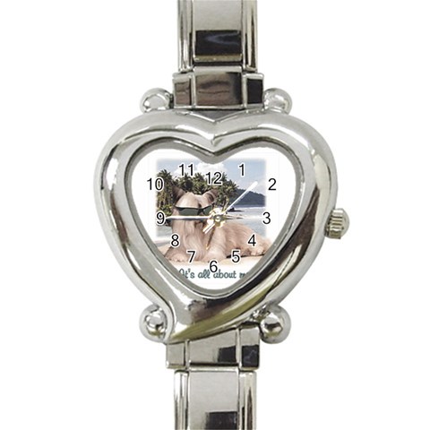 About Me Heart Italian Charm Watch from UrbanLoad.com Front