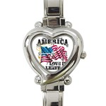 America Heart Italian Charm Watch