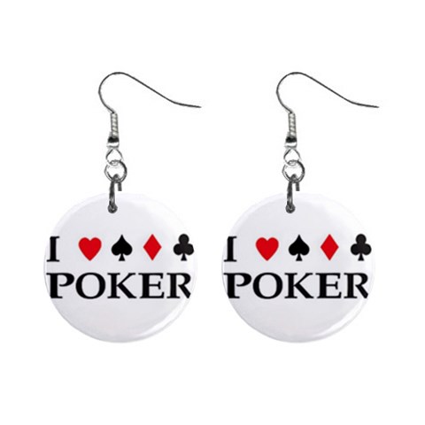Poker 1  Button Earrings from UrbanLoad.com Front