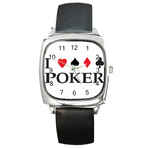 Poker Square Metal Watch from UrbanLoad.com Front