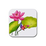 Lillies Rubber Square Coaster (4 pack)
