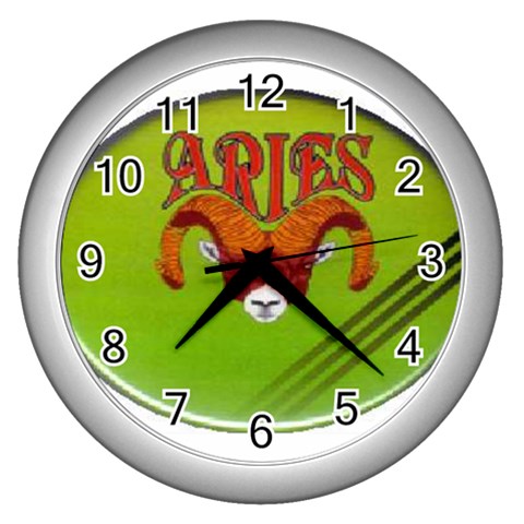 Aries Wall Clock (Silver) from UrbanLoad.com Front