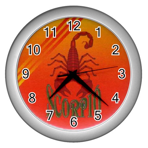 Scorpio Wall Clock (Silver) from UrbanLoad.com Front