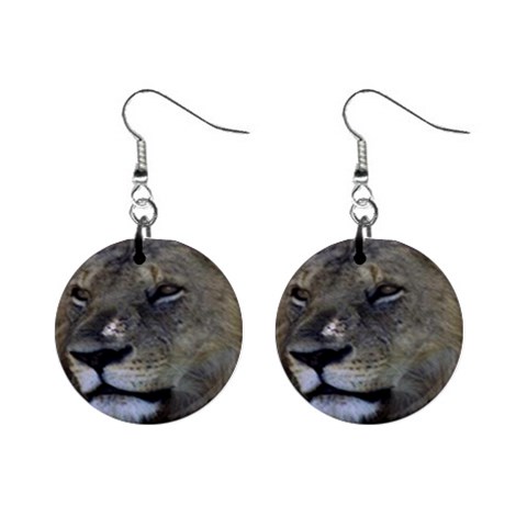 Lion 1  Button Earrings from UrbanLoad.com Front