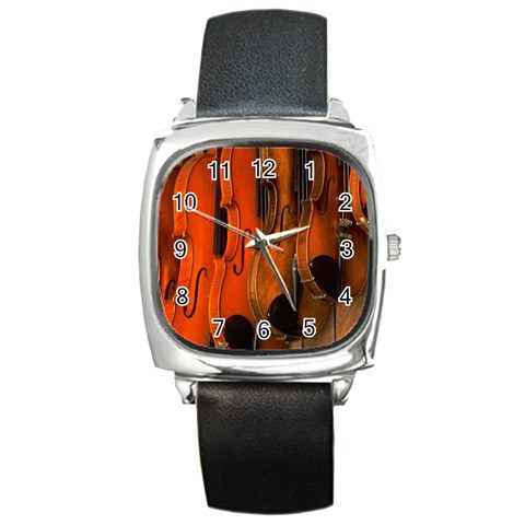 Violins Square Metal Watch from UrbanLoad.com Front