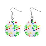 Music Notes 1  Button Earrings