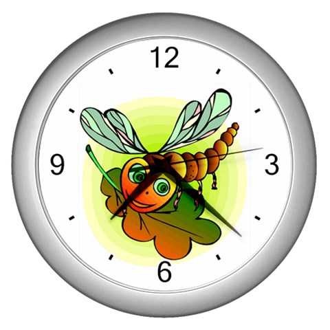 Lady Dragonfly Wall Clock (Silver) from UrbanLoad.com Front