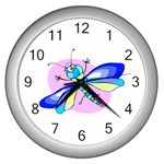 Dragonfly Wall Clock (Silver)