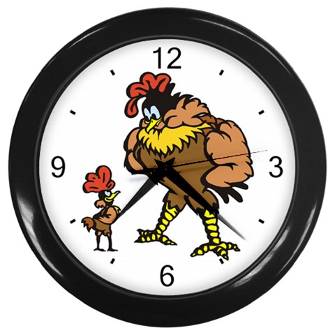 Little & Large Roosters Wall Clock (Black) from UrbanLoad.com Front