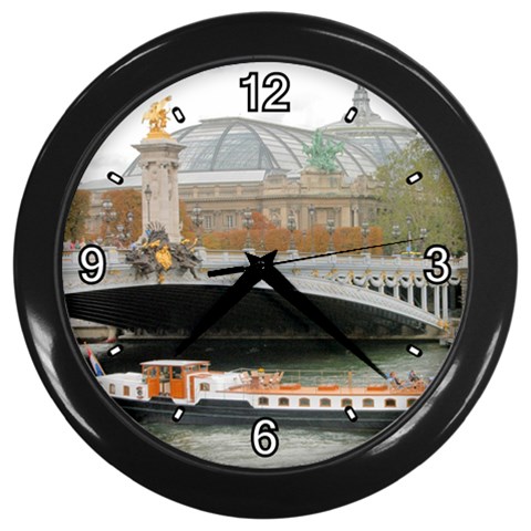Pont Alexandre III Bridge, Paris Wall Clock (Black) from UrbanLoad.com Front