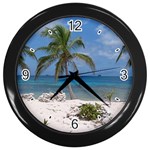 Exotic Beach Wall Clock (Black)