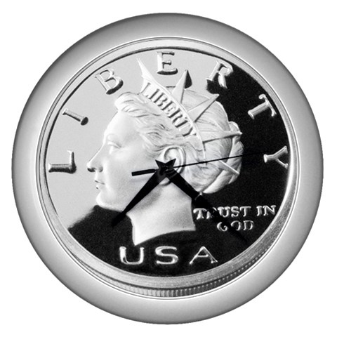 Liberty Dollar Wall Clock (Silver) from UrbanLoad.com Front