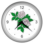 Flower D102 Wall Clock (Silver)