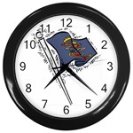 State Flag North Dakota Wall Clock (Black)