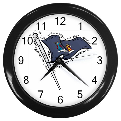 State Flag New York Wall Clock (Black) from UrbanLoad.com Front