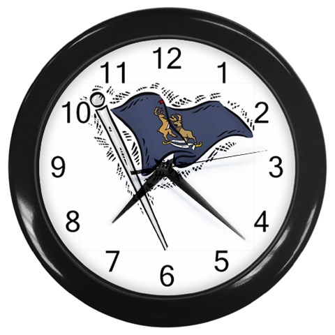 State Flag Michigan Wall Clock (Black) from UrbanLoad.com Front