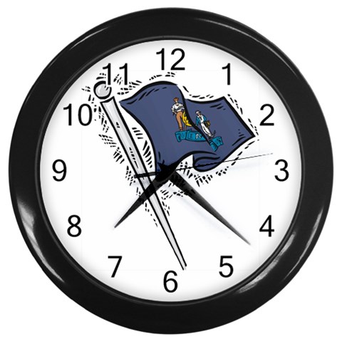 State Flag Maine Wall Clock (Black) from UrbanLoad.com Front