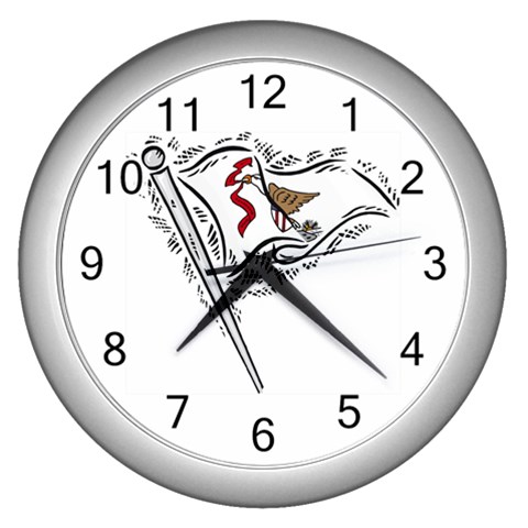 State Flag Illinois Wall Clock (Silver) from UrbanLoad.com Front
