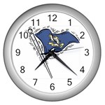 State Flag Connecticut Wall Clock (Silver)