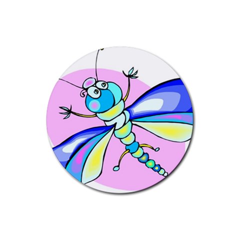 Dragonfly Rubber Round Coaster (4 pack) from UrbanLoad.com Front