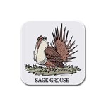 Sage Grouse Rubber Square Coaster (4 pack)