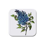 Blue Hydranger Rubber Square Coaster (4 pack)