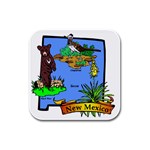 New Mexico State Symbols Rubber Square Coaster (4 pack)