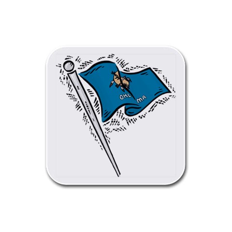 State Flag Oklahoma Rubber Square Coaster (4 pack) from UrbanLoad.com Front