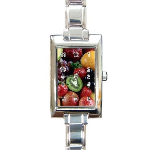 Chilled Fruit Rectangular Italian Charm Watch from UrbanLoad.com Front