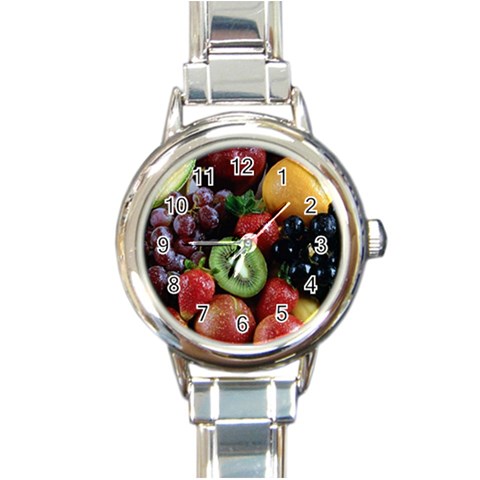 Chilled Fruit Round Italian Charm Watch from UrbanLoad.com Front