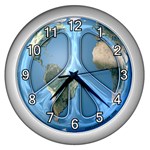 Time For Peace Wall Clock (Silver)