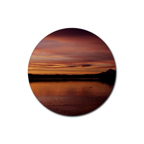 Ducks At Sunset Bird Rubber Round Coaster (4 pack) from UrbanLoad.com Front