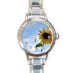 Summer Sunflower Round Italian Charm Watch