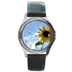 Summer Sunflower Round Metal Watch