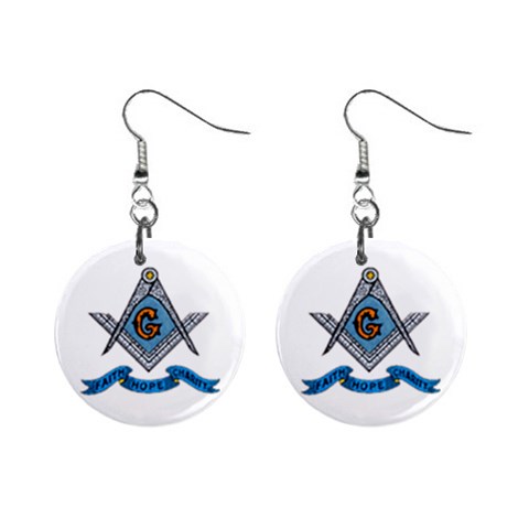 masonic symbols 1  Button Earrings from UrbanLoad.com Front