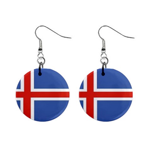 Iceland 1  Button Earrings from UrbanLoad.com Front