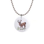 The Deer 1  Button Necklace
