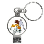 Boer Goat Kid Flowers Nail Clippers Key Chain