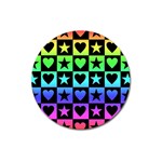 Rainbow Stars and Hearts Magnet 3  (Round)