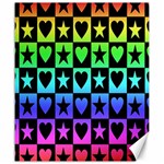 Rainbow Stars and Hearts Canvas 20  x 24  (Unframed)