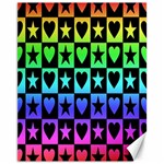 Rainbow Stars and Hearts Canvas 11  x 14  (Unframed)