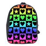 Rainbow Stars and Hearts School Bag (Large)